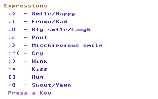 Q-link demo screen smilies explaination